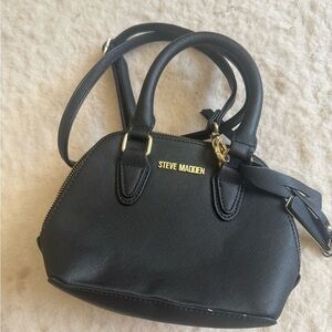Steve Madden Black Satchel with Gold Accents